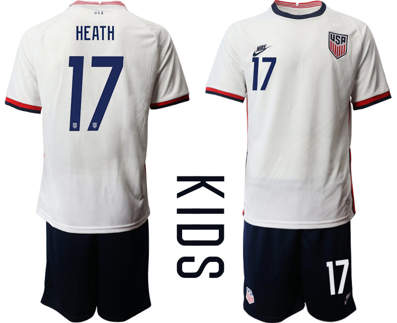 Youth 2020-2021 Season National team United States home white #17 Soccer Jersey